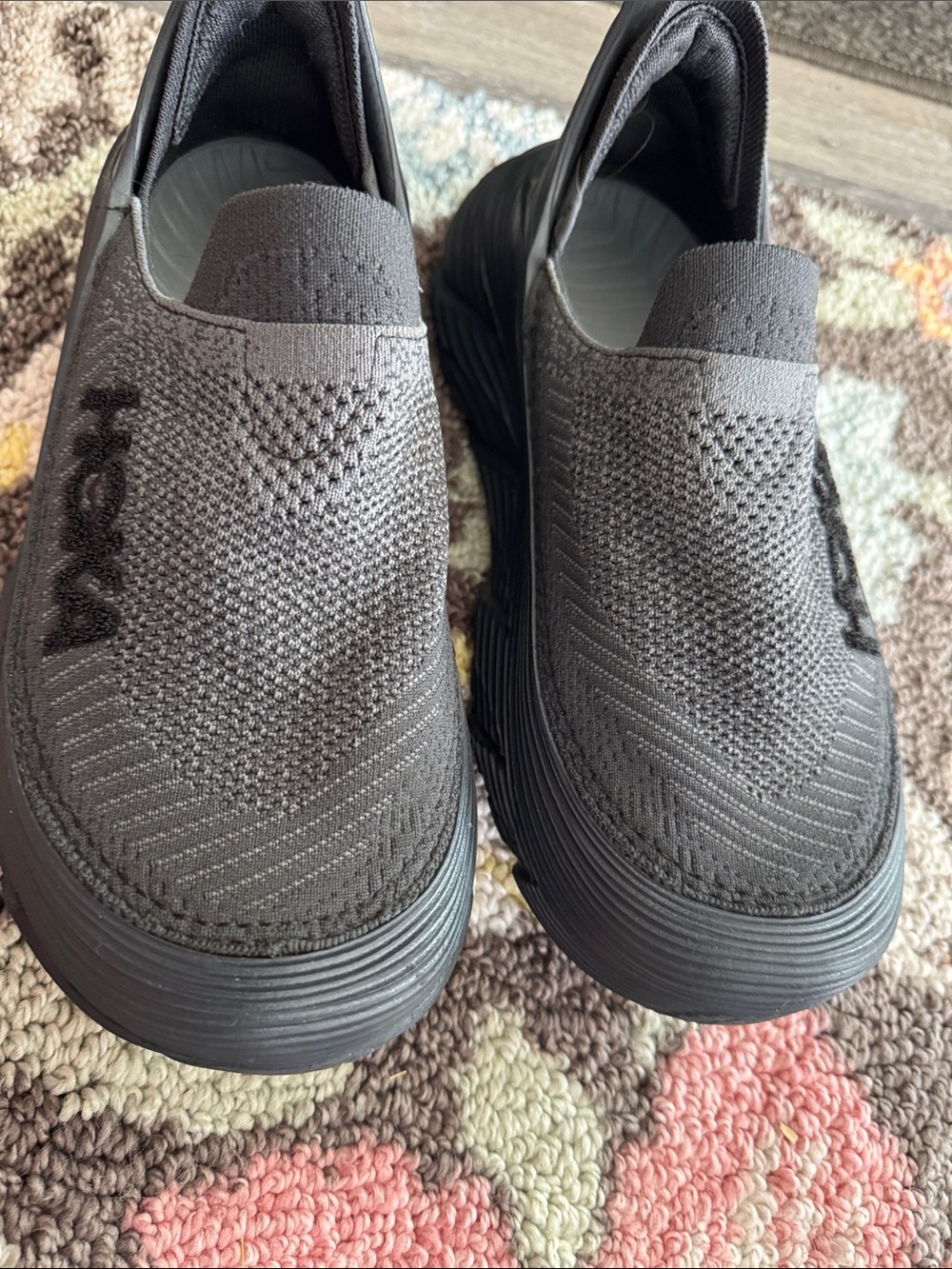 Hoka Women’s Slip-On Knit Loafers in Gray and Black - Picture 3 of 5
